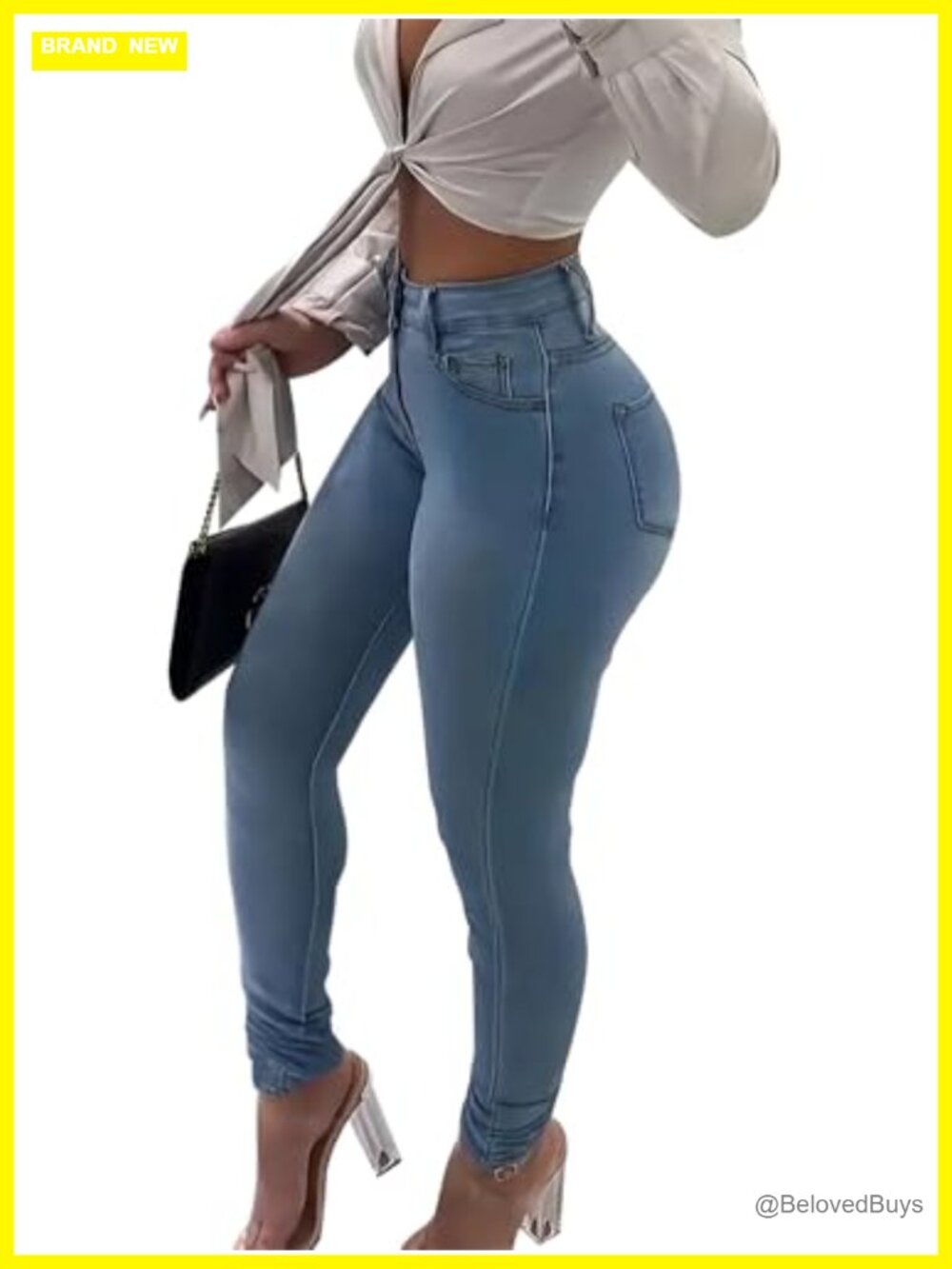 High Rise Stretch Butt Lifting Skinny Colombian Jeans